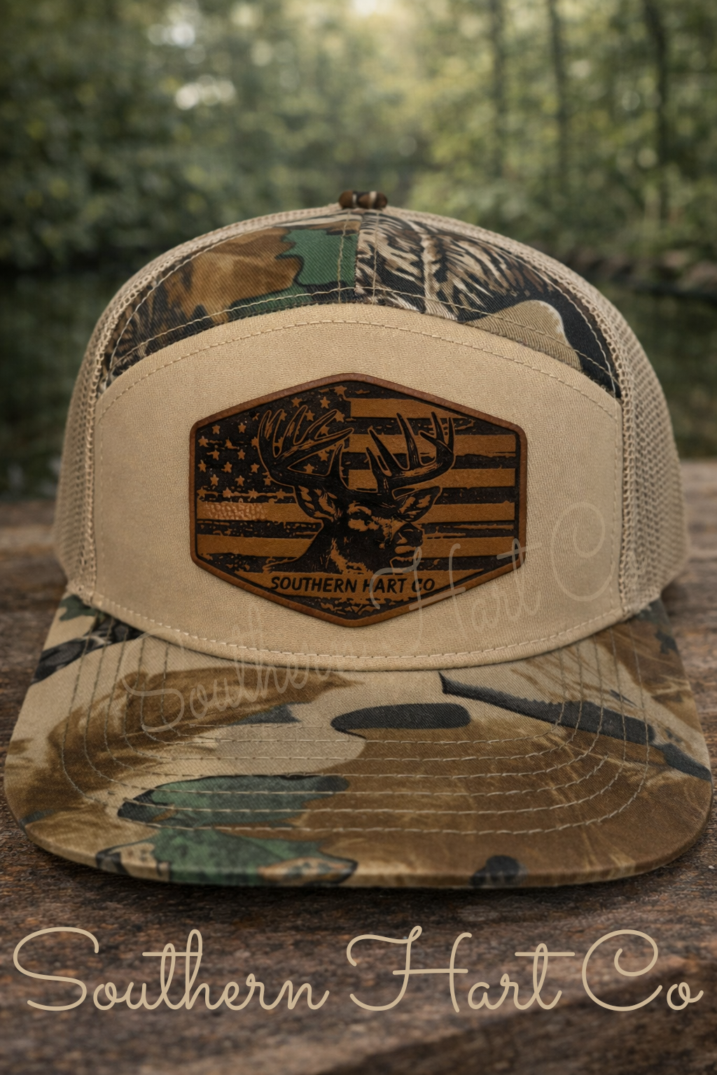 American Flag Deer Advantage 7 Panel Hat