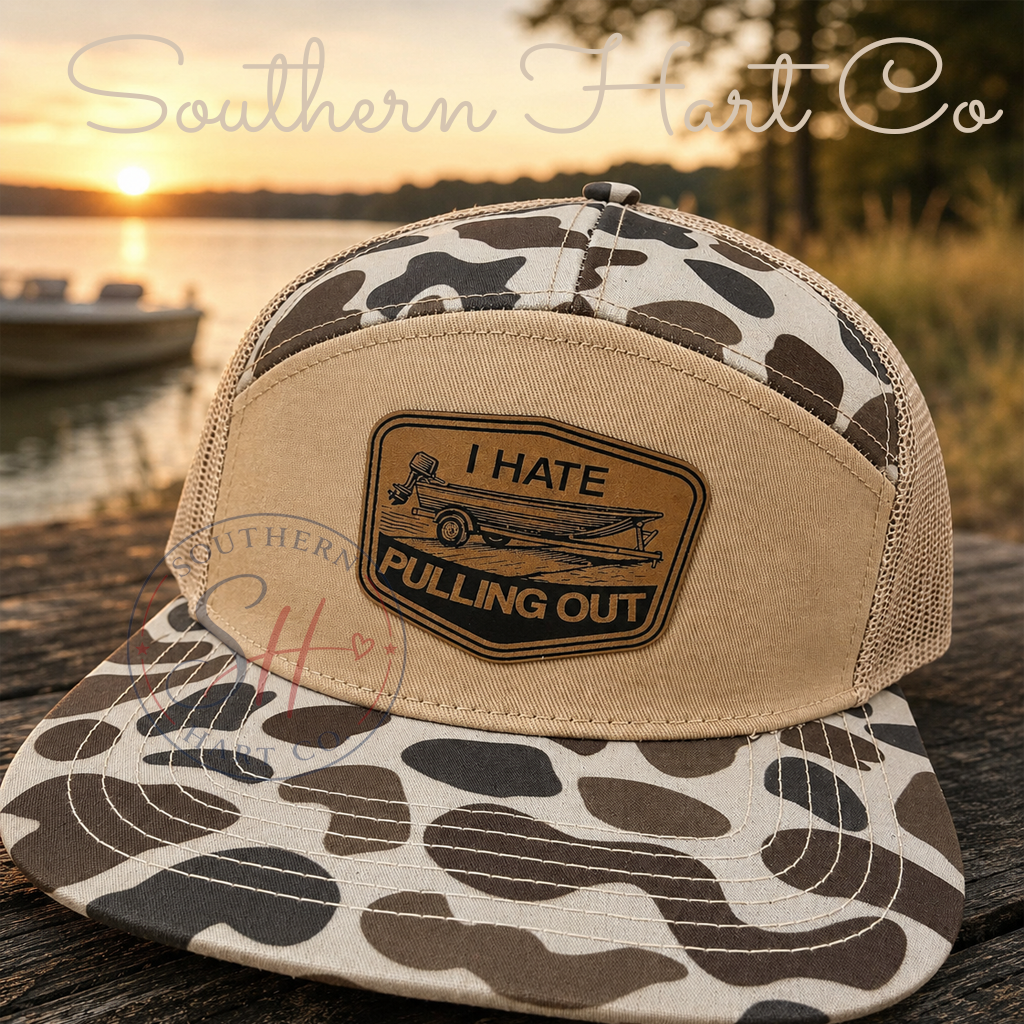 I Hate Pulling Out Camo Trucker Hat | Funny Boat Hat