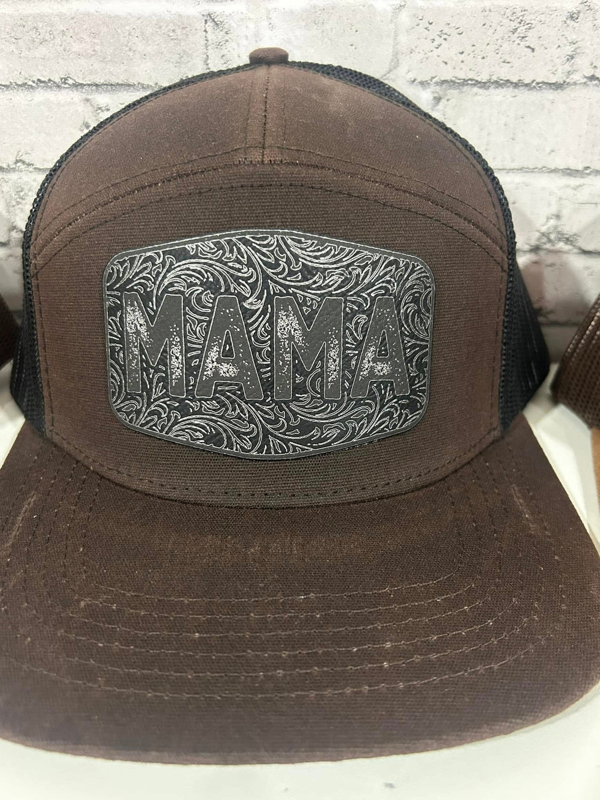 7 Panel Mama Dark Brown Hat