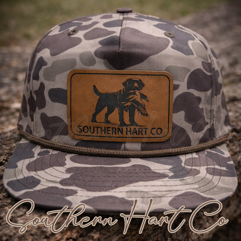 Camo Richardson Rope Hat with Dog/Duck Patch