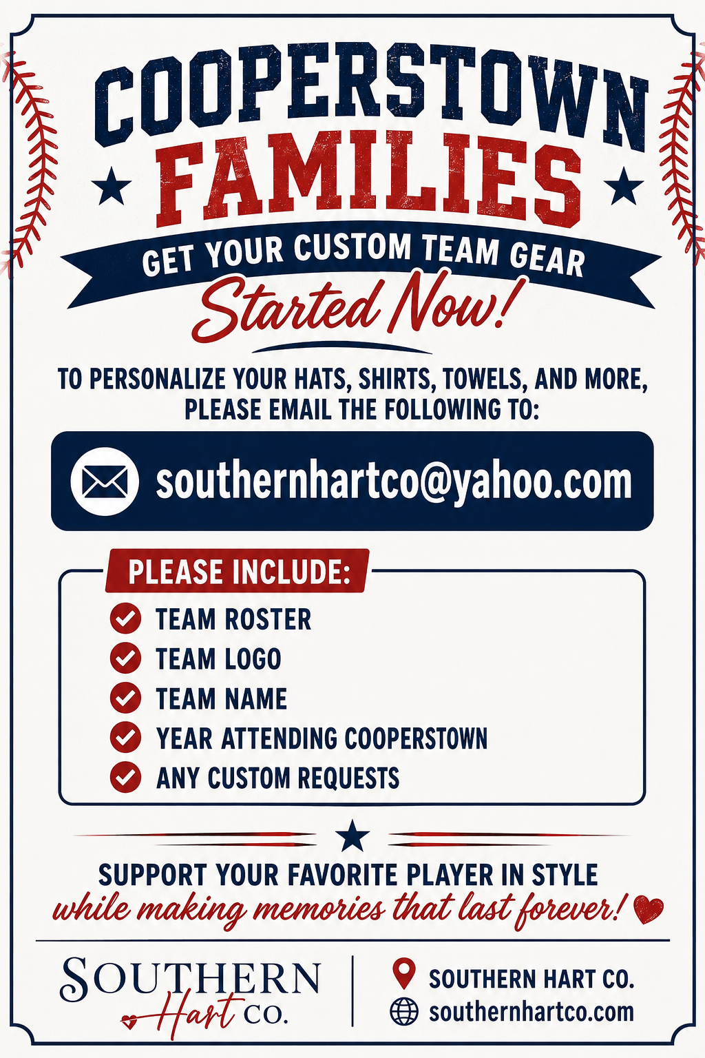 Cooperstown Cinch Bag | Personalized Baseball Tournament Bag