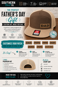 Custom Dad 7 Panel Hat | Personalized Richardson Flat Bill Snapback