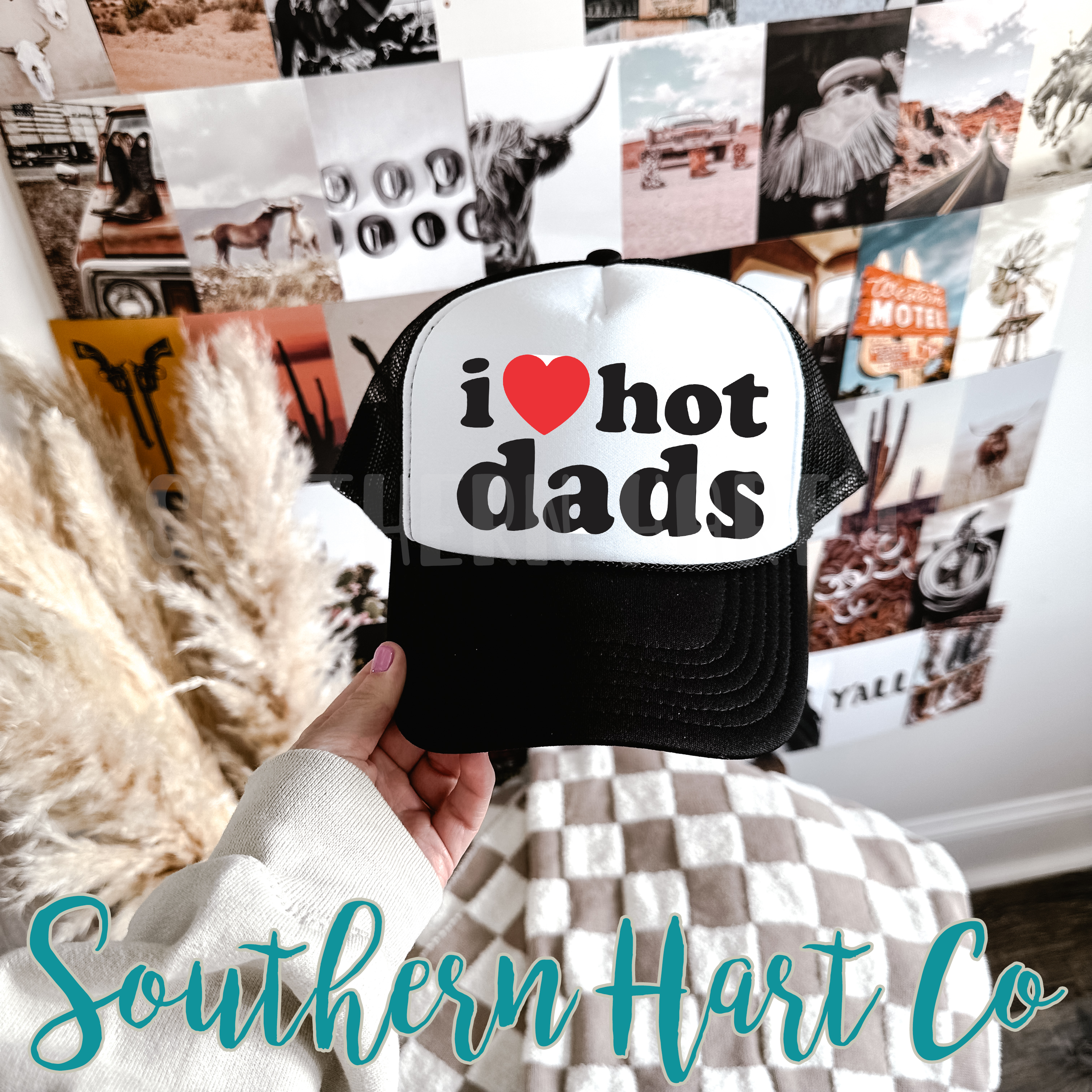 I Love Hot Dads Hat