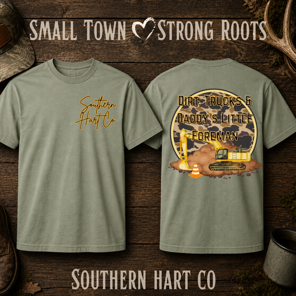 Daddy’s Little Foreman Shirt | Youth Excavator Tee | Southern Hart Co