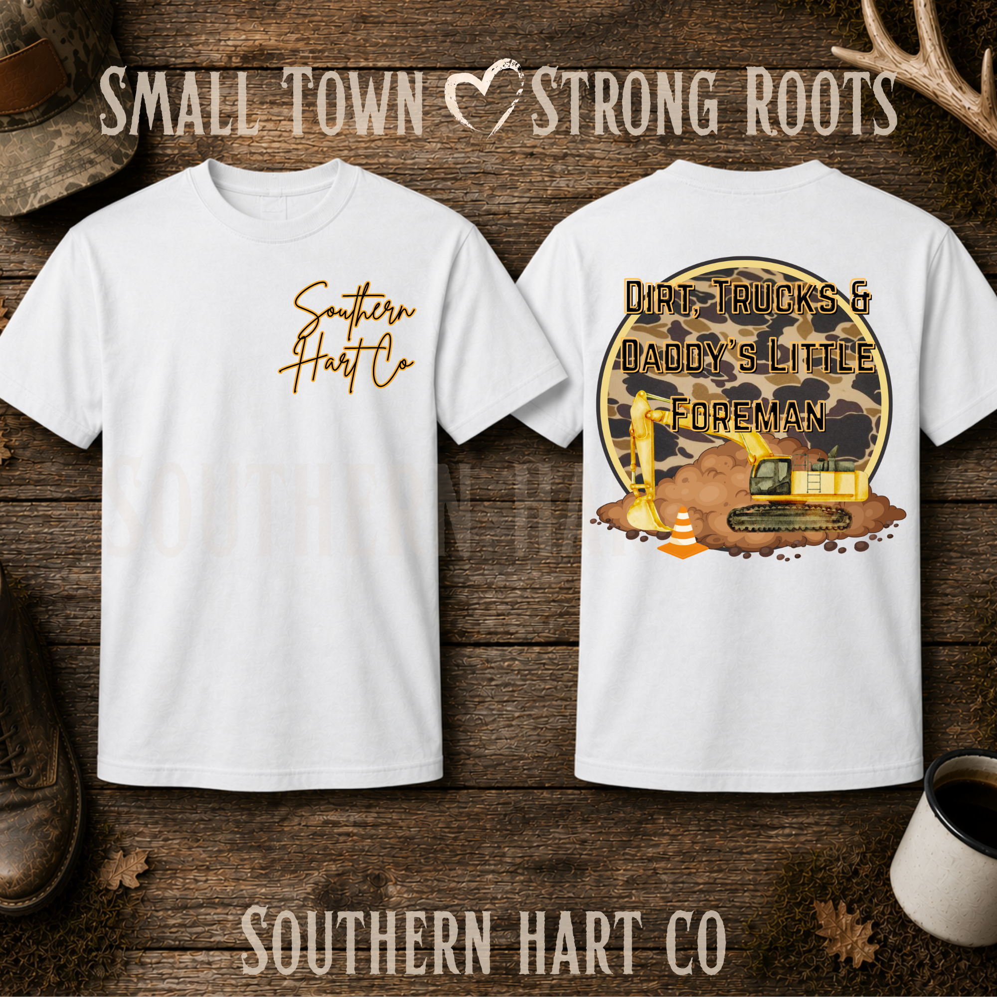 Daddy’s Little Foreman Shirt | Youth Excavator Tee | Southern Hart Co