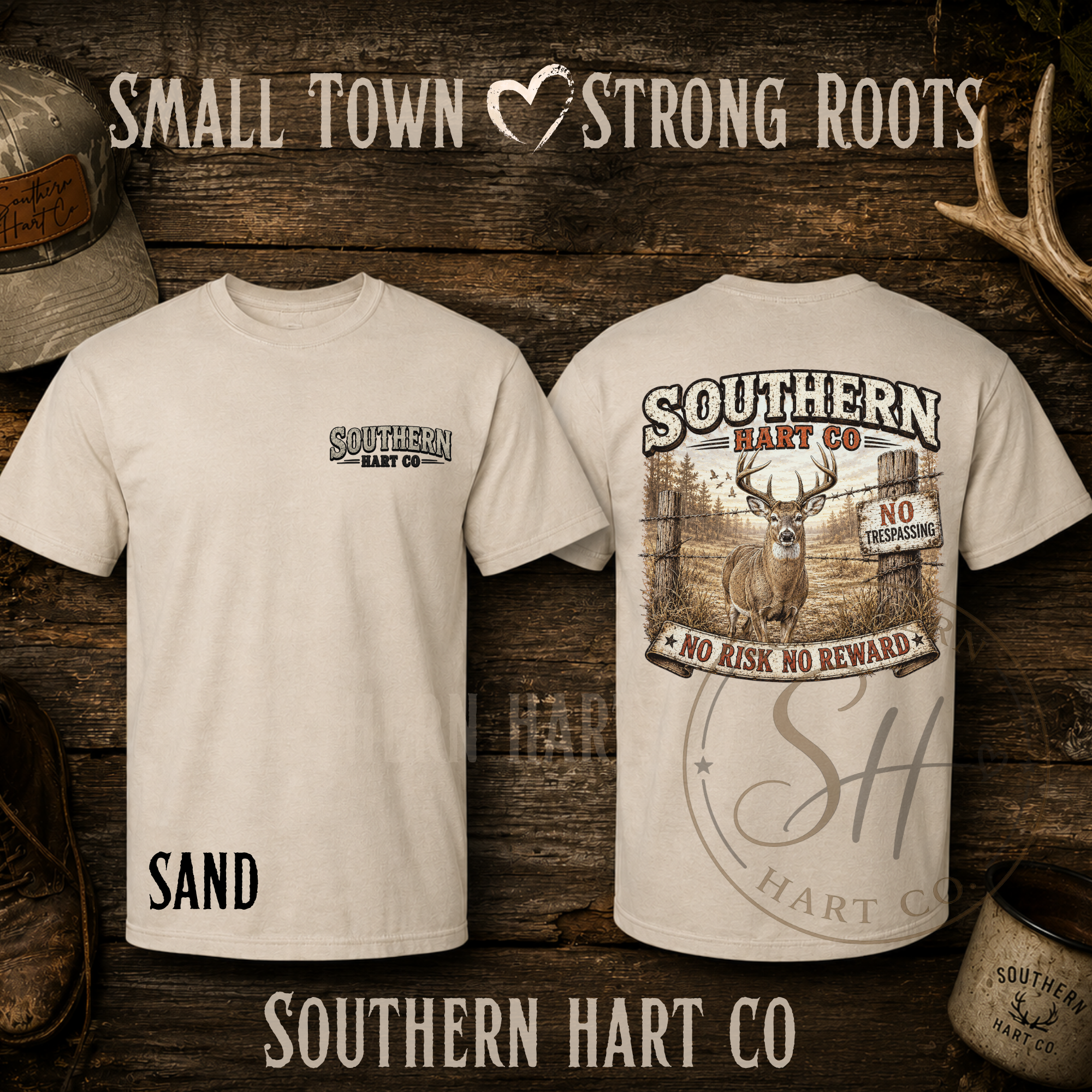 Southern Hart Co “No Risk No Reward” Deer Tee
