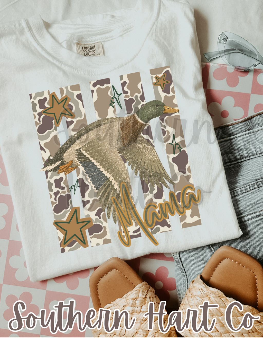 Mama Mallard Duck Camo Graphic T-Shirt