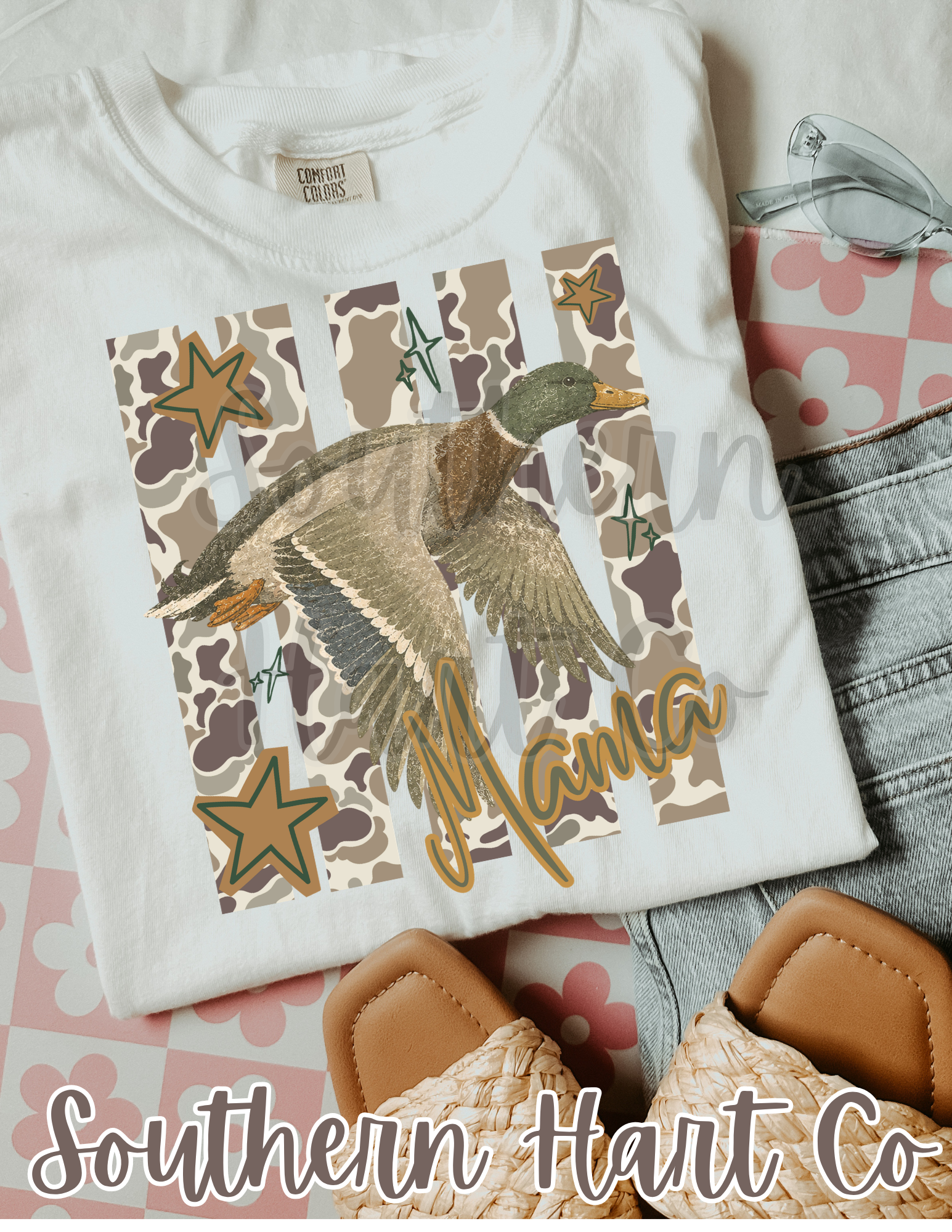 Mama Mallard Duck Camo Graphic T-Shirt