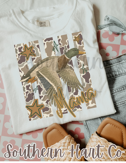 Mama Mallard Duck Camo Graphic T-Shirt