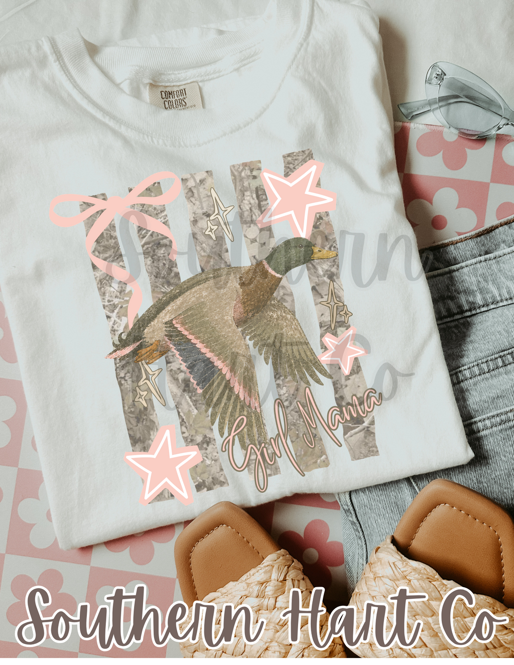 Girl Mama Mallard Duck Camo Graphic T-Shirt
