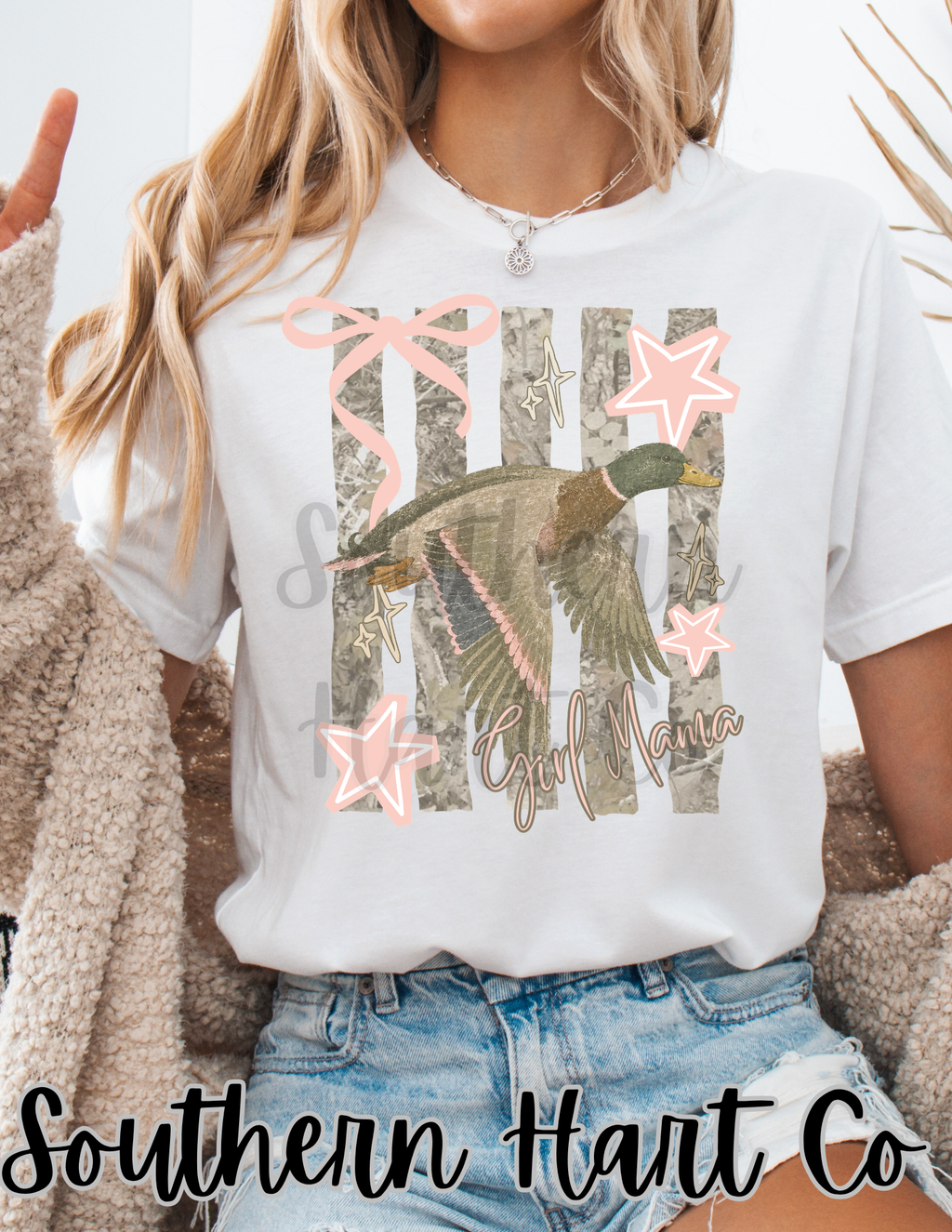 Girl Mama Mallard Duck Camo Graphic T-Shirt