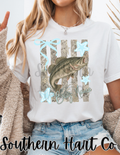 Boy Mama Bass Fishing Camo Graphic T-Shirt