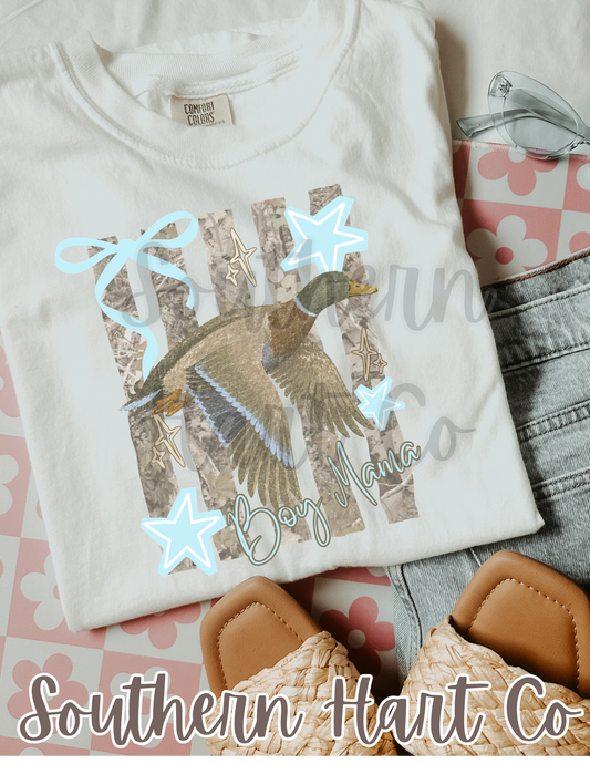 Boy Mama Mallard Duck Camo Graphic T-Shirt