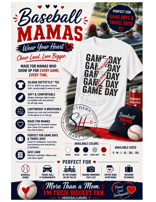Baseball Mama Shirt – Perfect for Cooperstown & Travel Ball