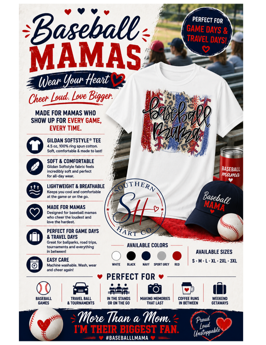 Baseball Mama Shirt – Perfect for Cooperstown & Travel Ball