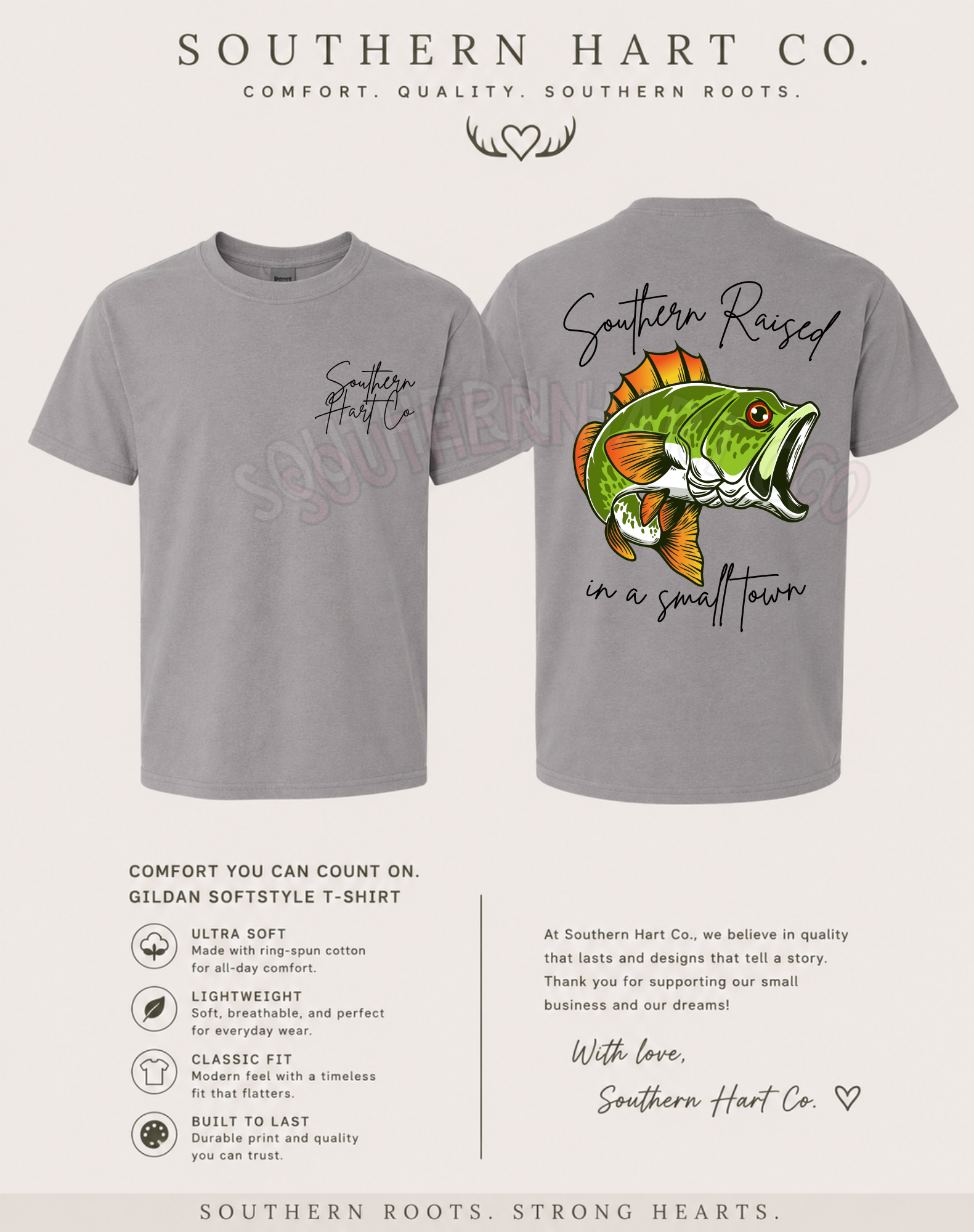 Southern Raised Bass Fishing Tee