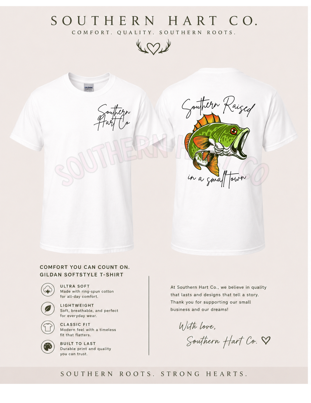 Southern Raised Bass Fishing Tee
