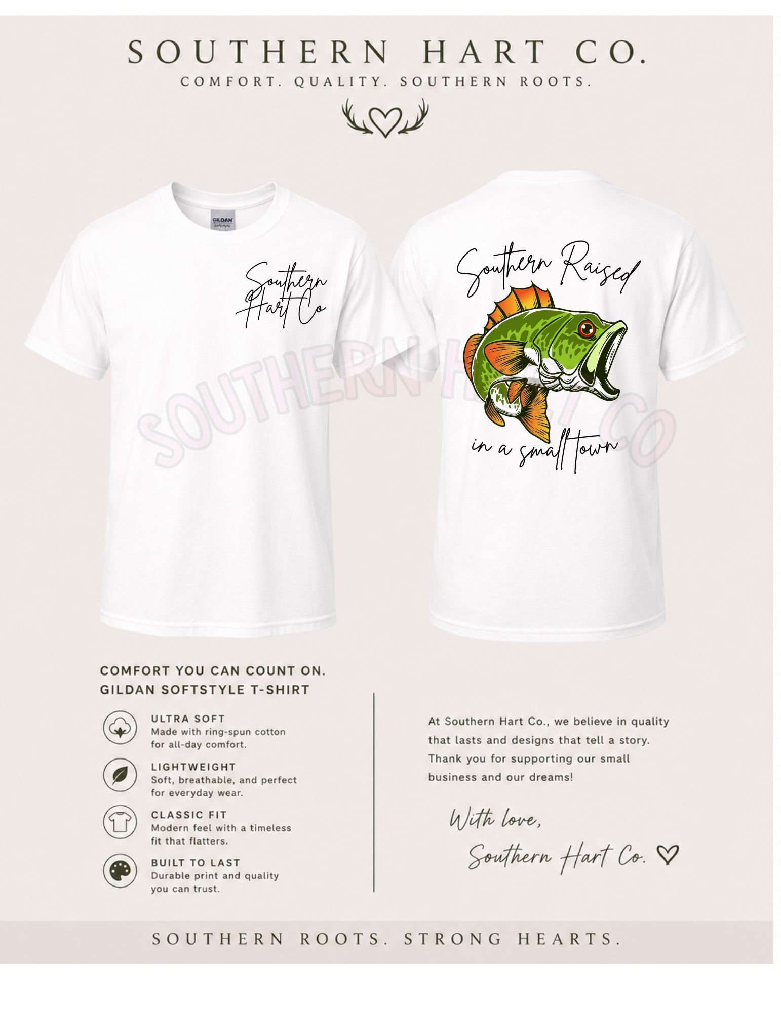 Southern Raised Bass Fishing Tee