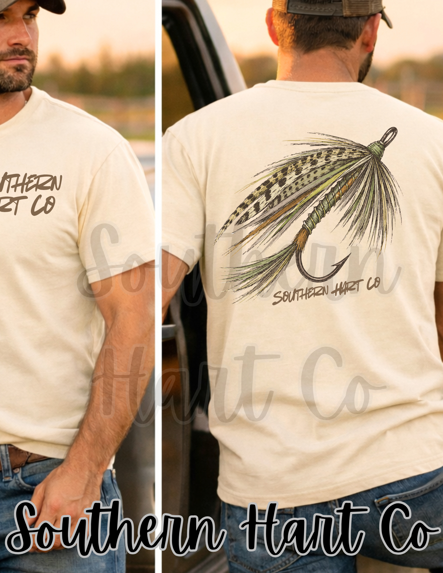 Southern Hart Co. Vintage Fly Fishing Lure Graphic T-Shirt