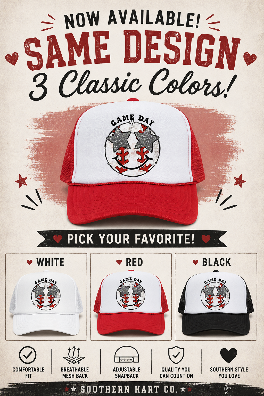 Game Day Trucker Hat | Baseball Mom Foam Trucker Hat