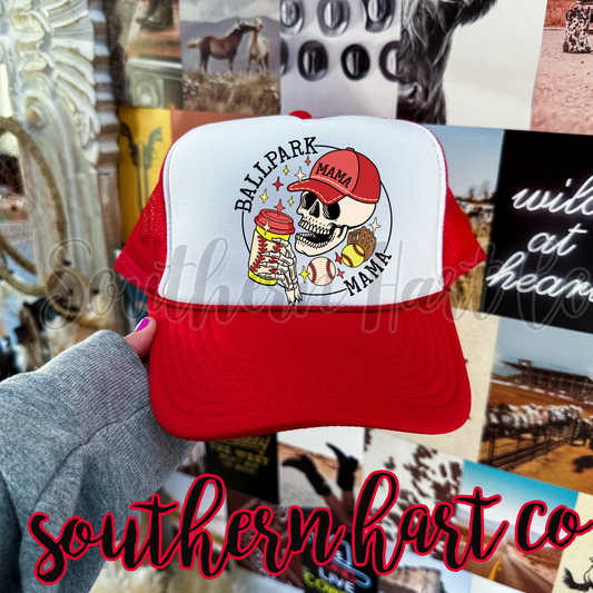 Ballpark Mama Trucker Hat | Baseball Mom Hat | Game Day Hat | Sports Mom Gift