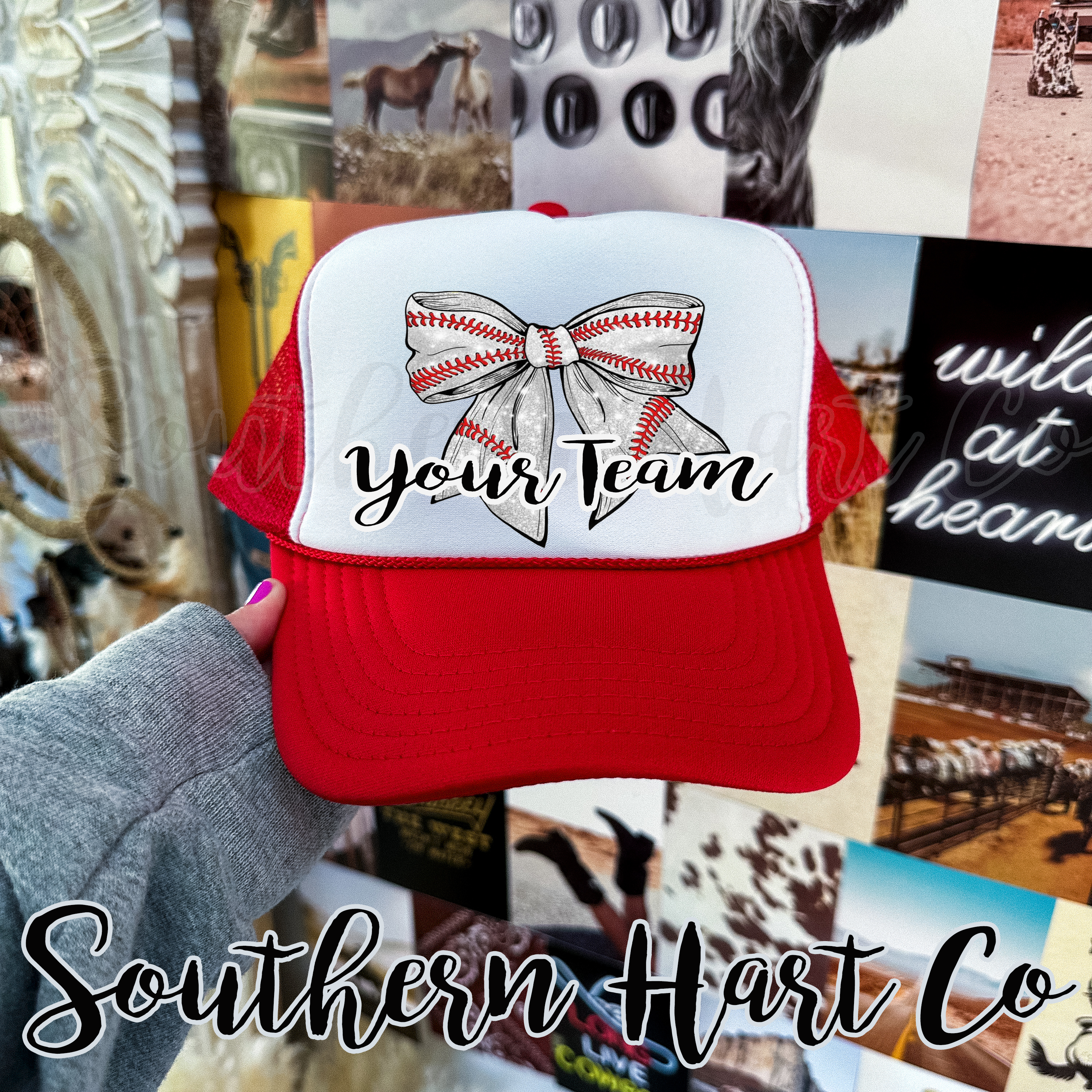 Customized Baseball Bow Hat