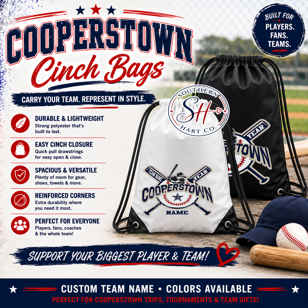 Cooperstown Cinch Bag | Personalized Baseball Tournament Bag