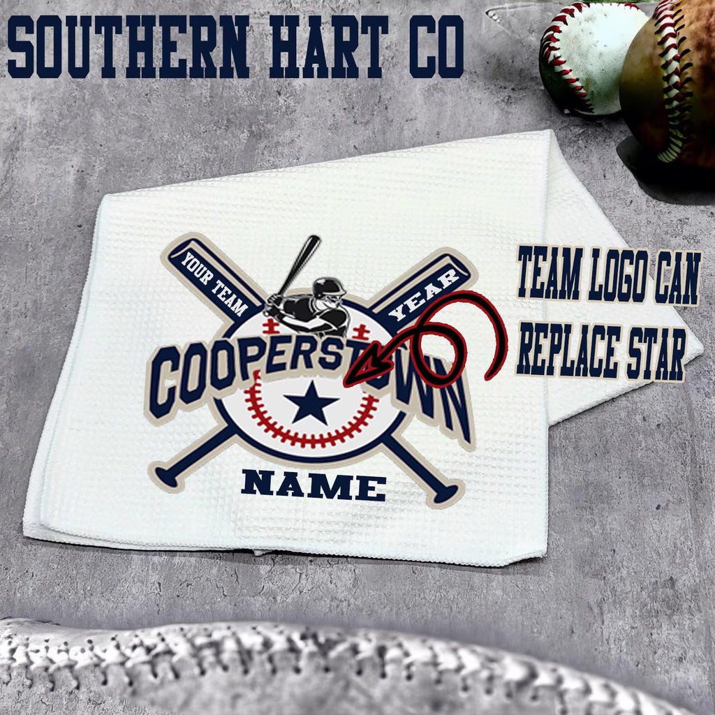 Cooperstown Cooling Towel |Cooperstown Pin  Towel |Personalized Baseball Tournament Towel